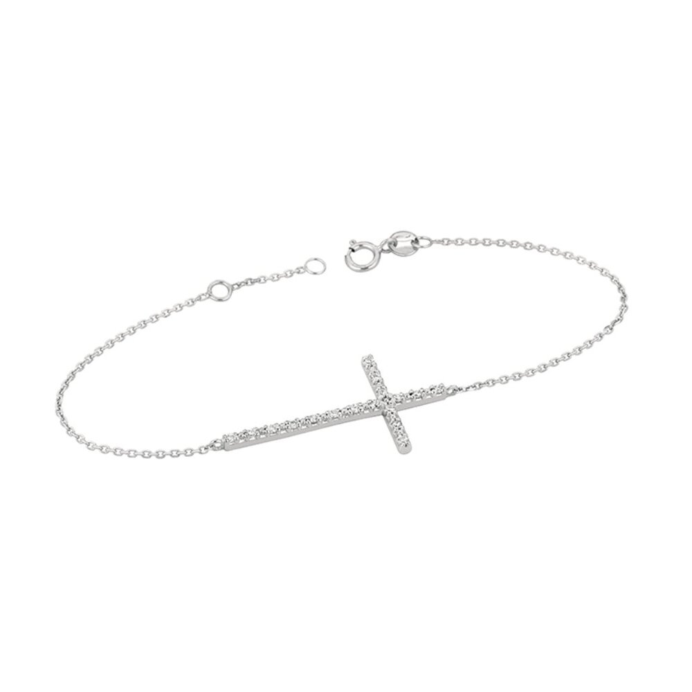 0.20 Carat Natural Diamond Cross Bracelet